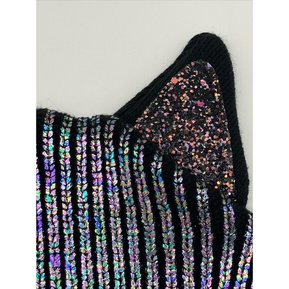 Justice Girls Kitty Cat Beanie Hat Ears Holographic Y2K Sparkle Kawaii - Picture 2 of 6